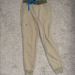 Figs women’s joggers in Tan with Blue Details